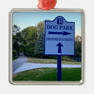 Rockford Michigan Dog Park Sign Metal Ornament
