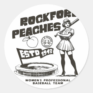 Rockford Peaches Women's Bysebyll Team 1943 -  Classic Round Sticker