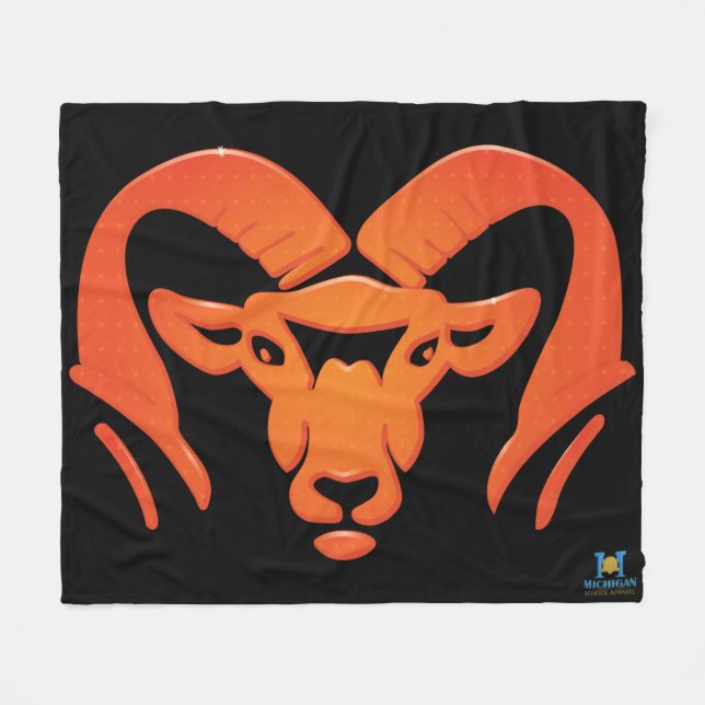 Rockford Rams #4 Fleece Blanket (Front (Horizontal))