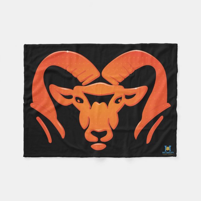 Rockford Rams #4 Fleece Blanket (Front (Horizontal))