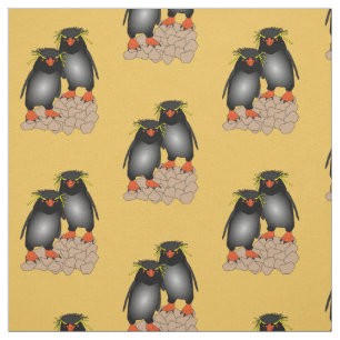 Rockhopper penguin fabric print