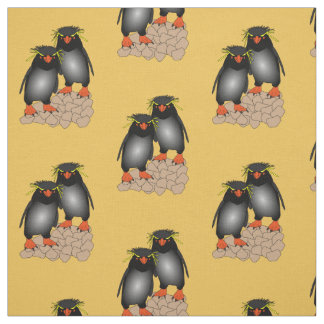 Rockhopper penguin fabric print