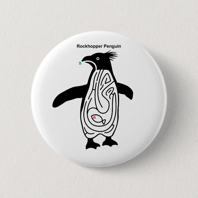 Rockhopper Penguin Maze B 2 Inch Round Button (Front)
