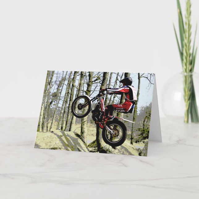 Rockhopping trials rider birthday card (Front)