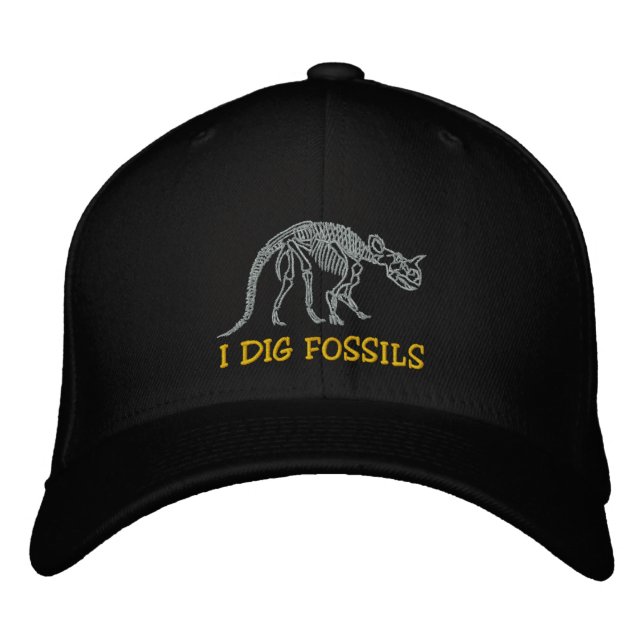 Rockhound "I Dig Fossils" Embroidered Cap (Front)