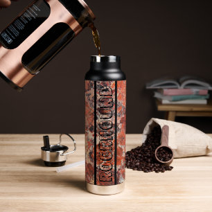 Rockhound Orange Jasper Stone Pattern Water Bottle