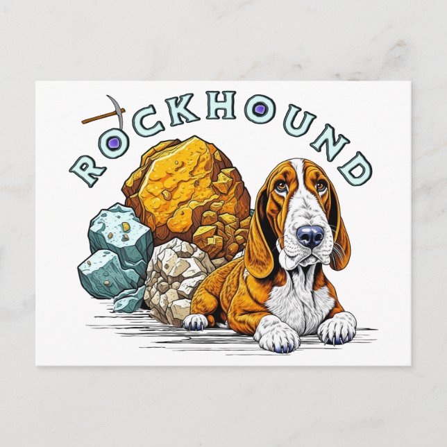 Rockhound Pun Postcard (Front)