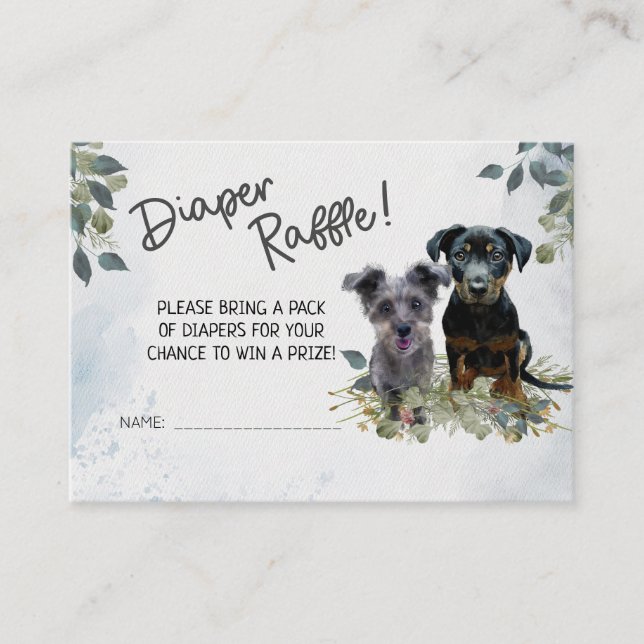 Rockie and Lyla Diaper Raffle Baby Shower  Enclosure Card (Front)