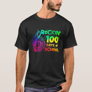 Rockin 100 Days Of School Happy 100th Day Music Te T-Shirt