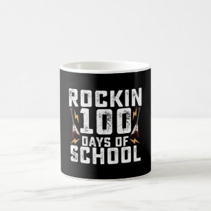 Rockin 100 Days of School Rock Guitar Vintage Coffee Mug