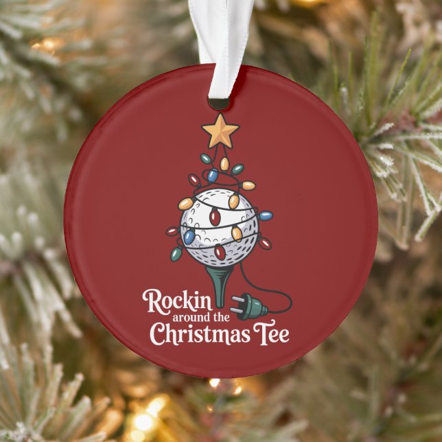 Rockin Around The Christmas Tee Funny Golf Xmas (Arbre)