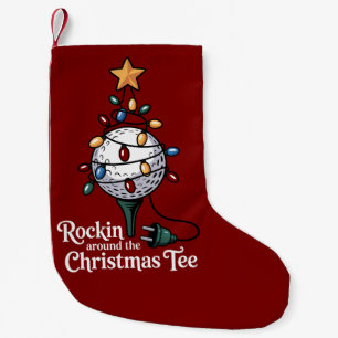 Rockin Around The Christmas Tee Funny Golf Xmas Small Christmas Stocking