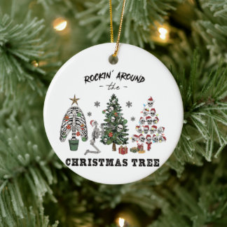 Rockin Around The Christmas Tree Ceramic Ornament