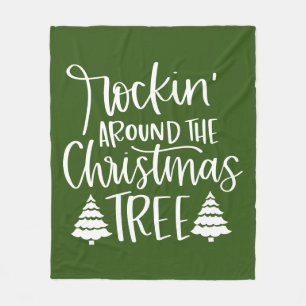 Rockin' Around The Christmas Tree Fleece Blanket