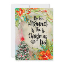 Rockin' Around the Christmas Tree Greeting Card 