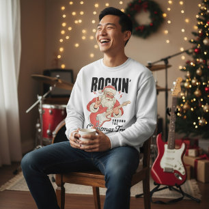 Rockin' Around The Christmas Tree Rock Music Santa Sweatshirt