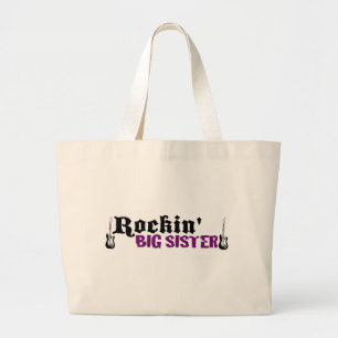 Rockin Big Sister Large Tote Bag