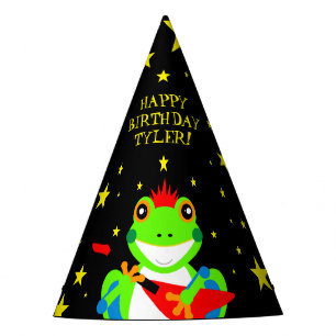 Rockin' Birthday Tree Frog with Red Guitar Party Hat