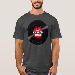 Rockin Birthday Vinyl Record T-Shirt for Mom Dad
