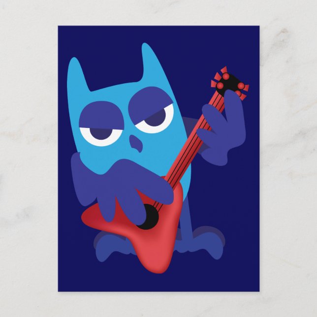 Rockin' Blue Owl Postcard (Front)