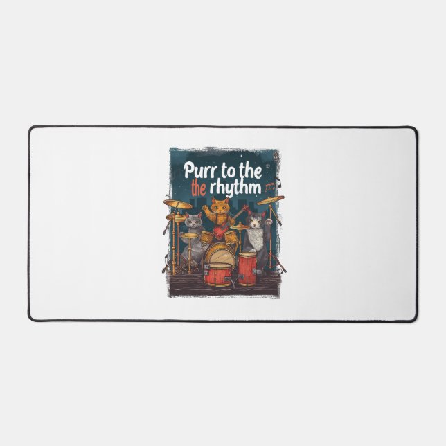 Rockin' Cat Band Desk Mat (Front)