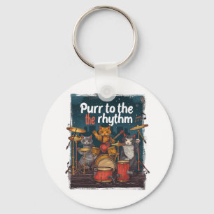 Rockin' Cat Band Keychain