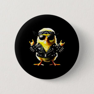 Rockin' Chick Biker Easter  2 Inch Round Button