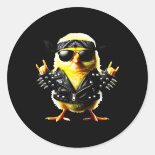 Rockin' Chick Biker Easter Classic Round Sticker