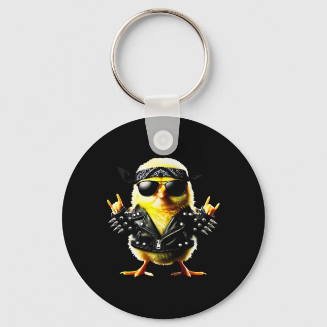 Rockin' Chick Biker Easter  Keychain (Front)