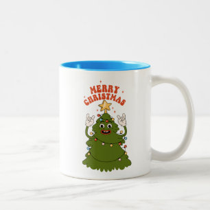 Rockin' Christmas Tree - A Festive Holiday Jam Two-Tone Coffee Mug
