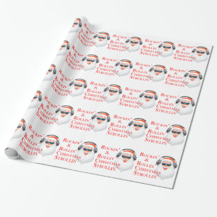 Rockin' Cool Santa Claus With Headphones Wrapping Paper