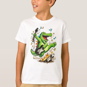 Rockin’ Crocodile Guitar Smash Kids T-Shirt
