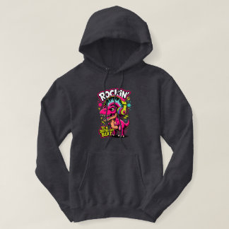 Rockin' Dino T-Rex – Funny Dinosaur Music Lover Hoodie