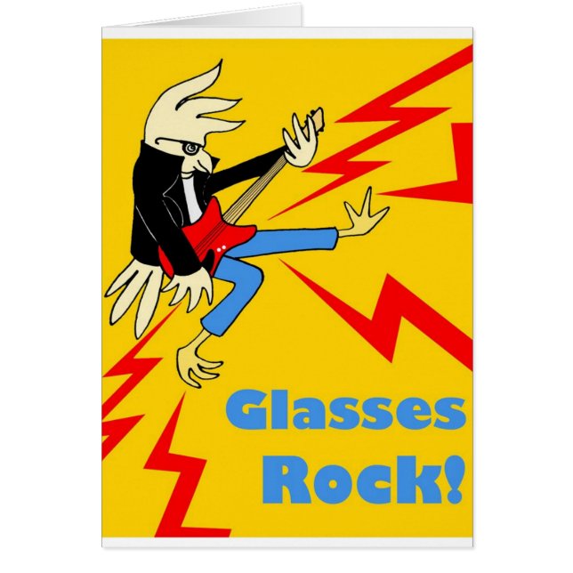Rockin' glasses bird card (Front)