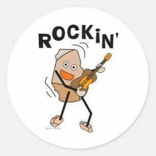 Rockin' Guitar Classic Round Sticker