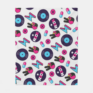 Rockin' Hippie: Vinyl Vintage Pattern Fleece Blanket