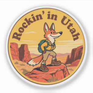 Rockin’ in Utah_ Retro Coyote & Canyon Artwork