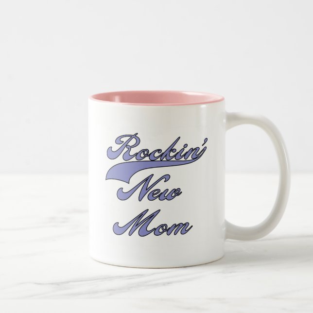 Rockin' New Mom T-shirts and Gifts Two-Tone Coffee Mug (Right)