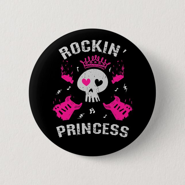 Rockin' Princess 2 Inch Round Button (Front)