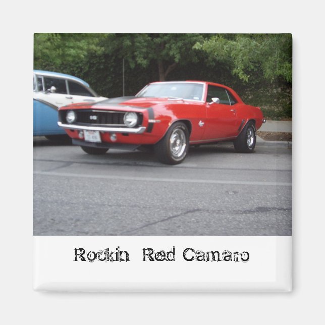 Rockin' Red Camaro magnet (Front)