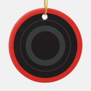 Rockin' Red Pop Art Roller Derby Wheel Ceramic Ornament