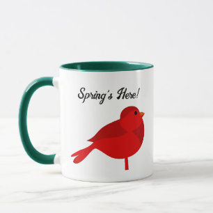 Rockin’ Robin, Cute Red Cardinal Nature Cartoon Mug