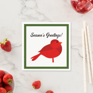 Rockin’ Robin, Cute Red Cardinal Nature Cartoon Napkin