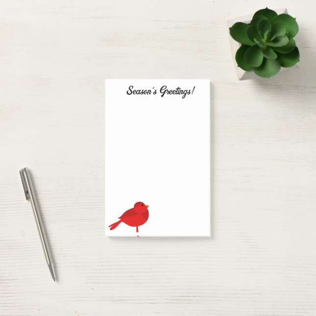 Rockin’ Robin, Cute Red Cardinal Nature Cartoon Post-it Notes (Office)