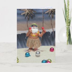 Rockin' Santa - Florida Beach Christmas Holiday Ca Card