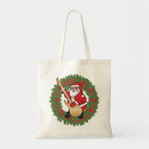 Rockin' Santa Skull Tote Bag