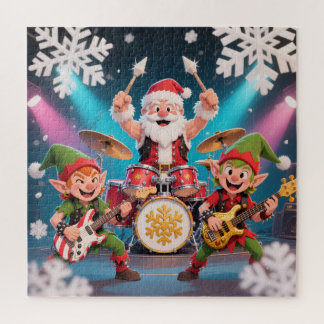 Rockin' Santa & The Elf Band: Christmas Drummer Jigsaw Puzzle