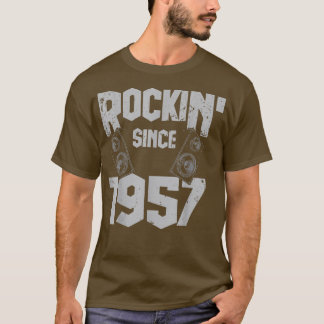 Rockin' Since 1957 Vintage Rock Music Fan 65th Bir T-Shirt