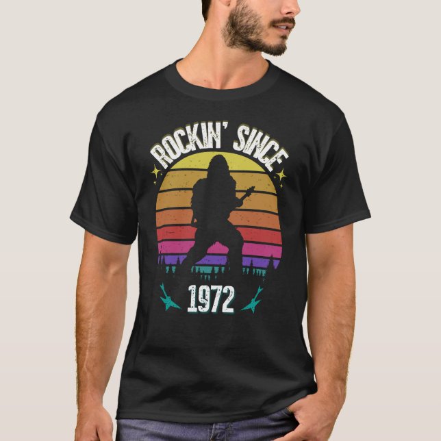 Rockin since 1972 Bigfoot Music Lover T-Shirt (Front)