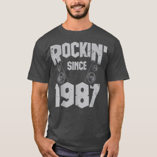 Rockin' Since 1987 Vintage Rock Music Fan 35th Bir T-Shirt
